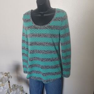 Love by Design teal and black sweater euc m